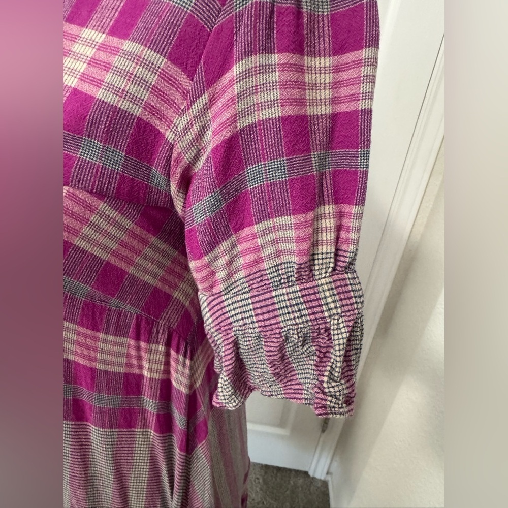 Apiece Apart Los Altos La India Plaid Short Sleeve Midi Dress Size 2 - Picture 11 of 15
